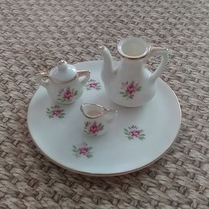 Miniature Floral China Coffee Set
